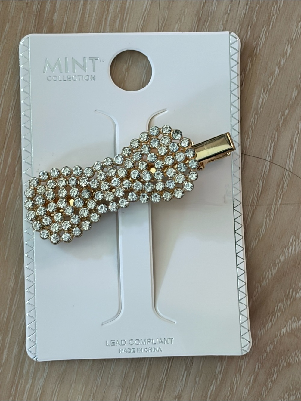 Gold Crystal Bow Hair Clip